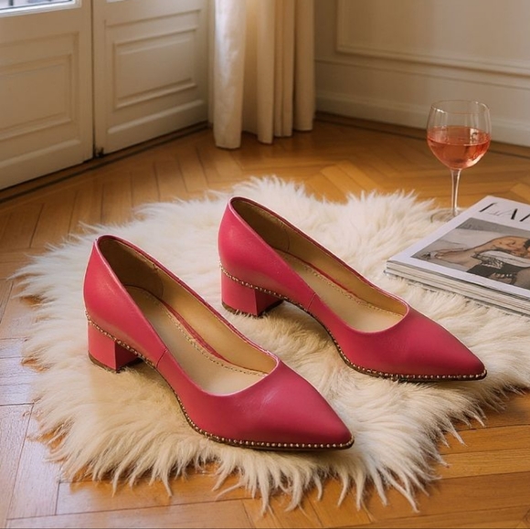 Coach Shoes - Coach Red Block Heel Women's Shoes